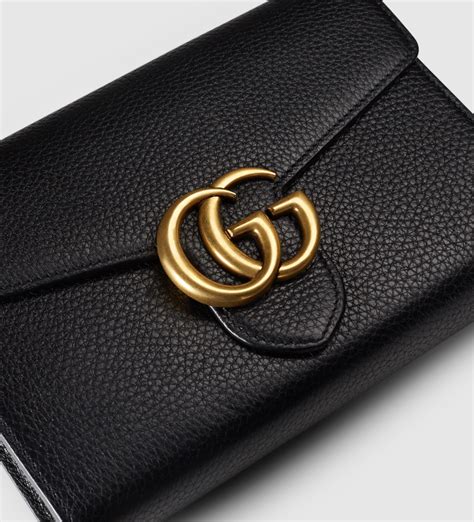 black gucci marmont wallet|gucci interlocking wallet on chain.